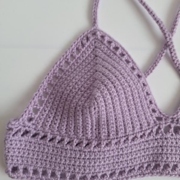 Gehaakt topje 'Boho top lila'