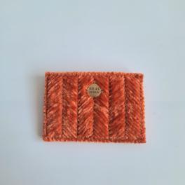 Geweven pasjeshouder | Pompoen oranje velvet look