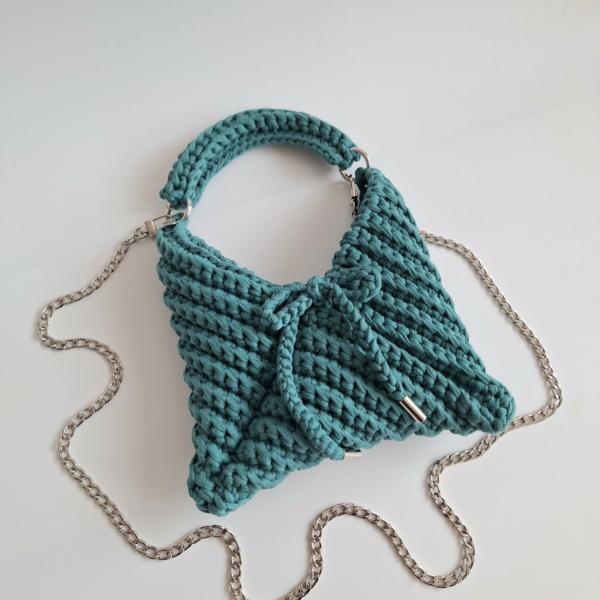 Gehaakte crossbody tas | Donkergroen