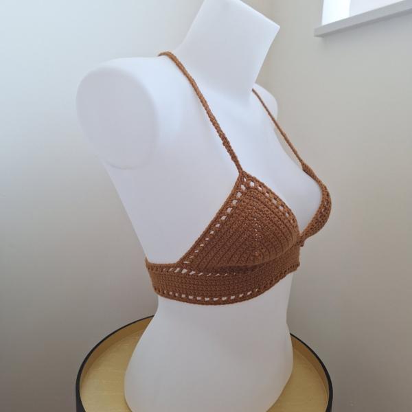 Gehaakt topje 'Boho top caramel'