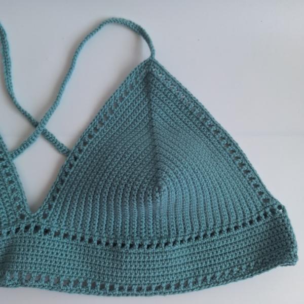 Gehaakt topje 'Boho top turquoise'