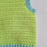 Thumbnail for Gehaakt baby vestje | Limoengroen en mintgroen met blauwe bloemen