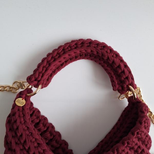 Gehaakte crossbody tas | Wijnrood