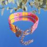 Thumbnail for Geweven kralen armband | Geel en roze glas-in-lood