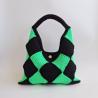 Thumbnail for Gehaakte checker handtas 'Zwart en neon groen'