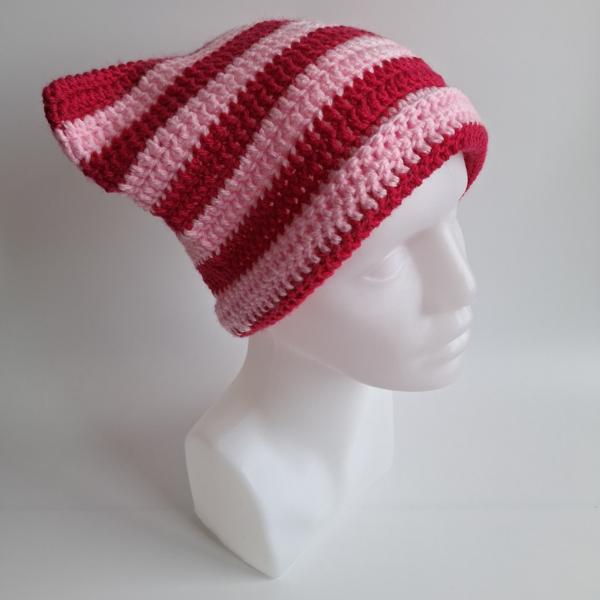 Gehaakte muts | Lichtroze en knalroze