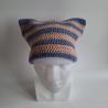 Thumbnail for Gehaakte muts | Denimblauw en oudroze