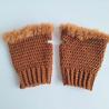 Thumbnail for Gehaakte handschoenen - gehaakte vingerloze handschoenen | Bruin