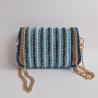 Thumbnail for Geweven crossbody tas | Lichtblauw, petrol, turquoise, lichtbruin en goud