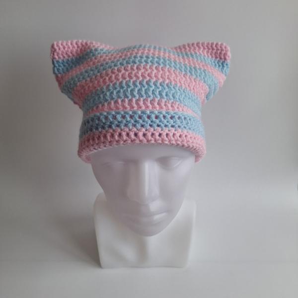 Gehaakte muts | Lichtroze en lichtblauw