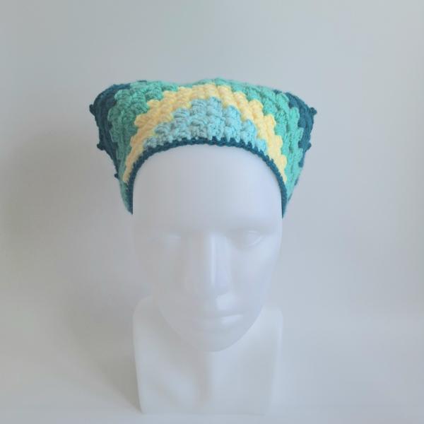 Gehaakte bandana | Mintgroen, pastel geel, turquoise en petrol