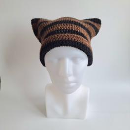 Gehaakte muts | Zwart en bruin