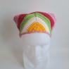 Thumbnail for Gehaakte bandana | Geel, crème, groen, fuchsia en lichtroze