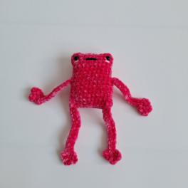 Gehaakte knuffel 'Knalroze kikker'