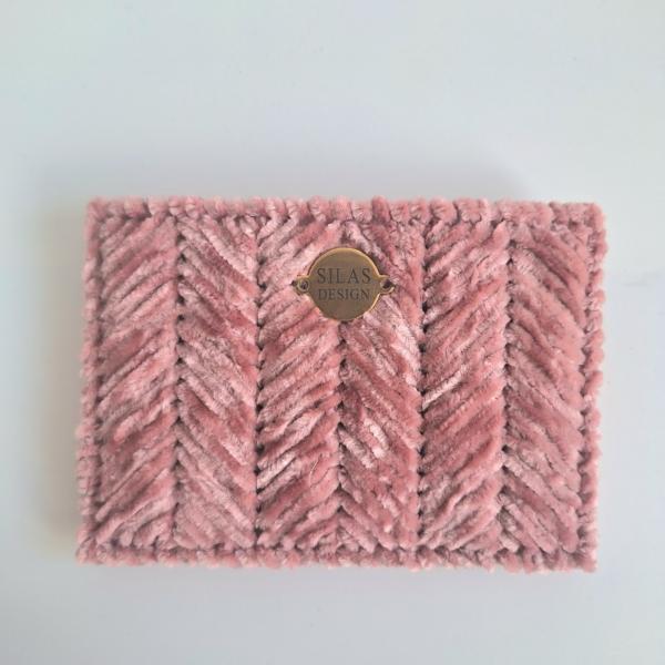 Geweven pasjeshouder | Mauve velvet look