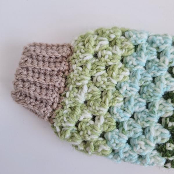 Gehaakt baby vestje | Beige, Blauw en groen camo