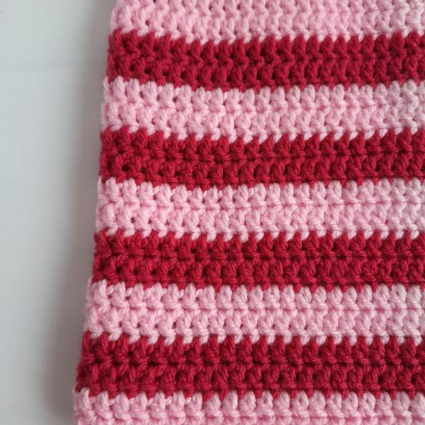 Gehaakte muts | Lichtroze en knalroze