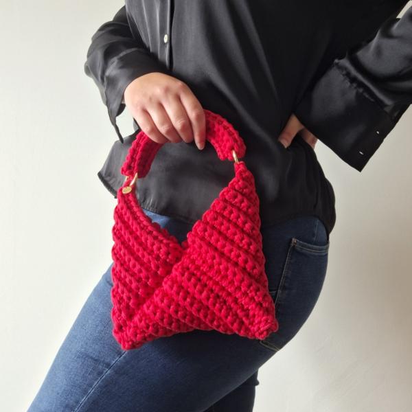 Gehaakte crossbody tas 'Rood'