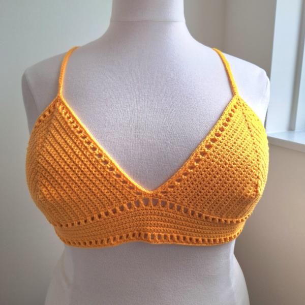 Gehaakt topje 'Boho top geel'