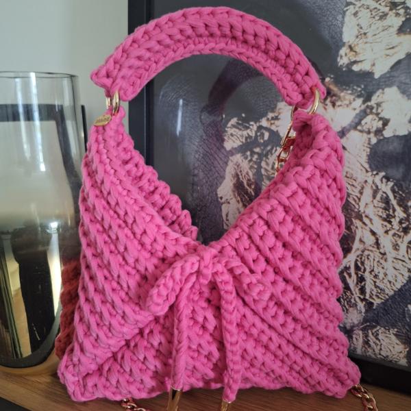 Gehaakte crossbody tas | Barbie roze