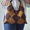 Thumbnail for Gehaakte checker handtas 'Bruin en caramel'