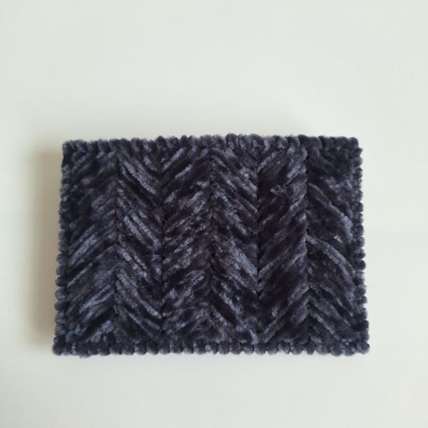 Geweven pasjeshouder | Donkergrijs velvet look