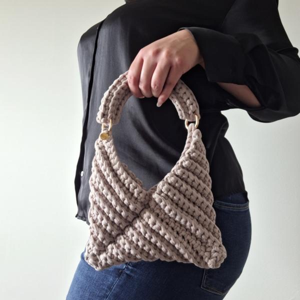 Gehaakte crossbody tas 'Beige'