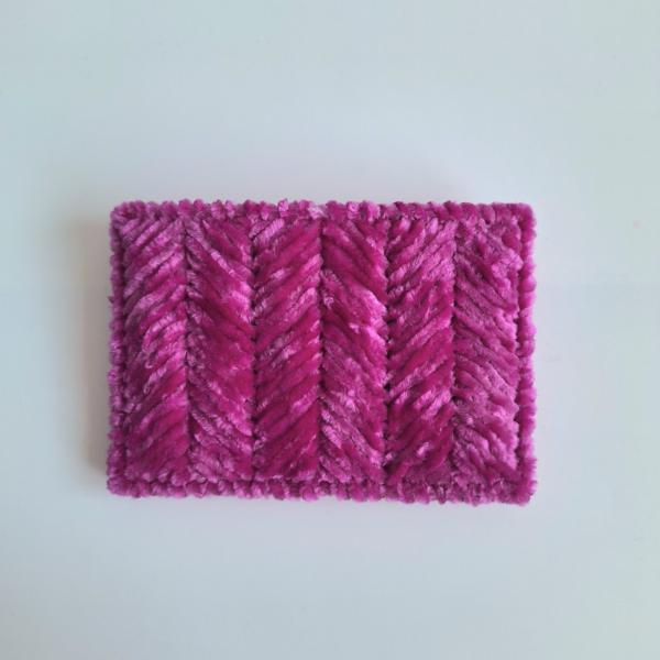 Geweven pasjeshouder | Magenta velvet look