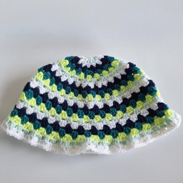 Gehaakte bucket hat 'Kiwi'