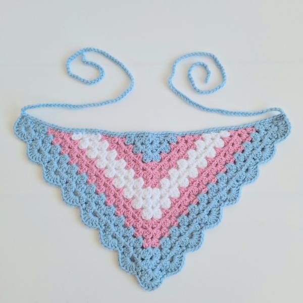 Gehaakte bandana 'Transgender vlag'