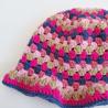 Thumbnail for Gehaakte bucket hat | Lichtroze, beige, knalroze, donkerblauw en Barbie roze