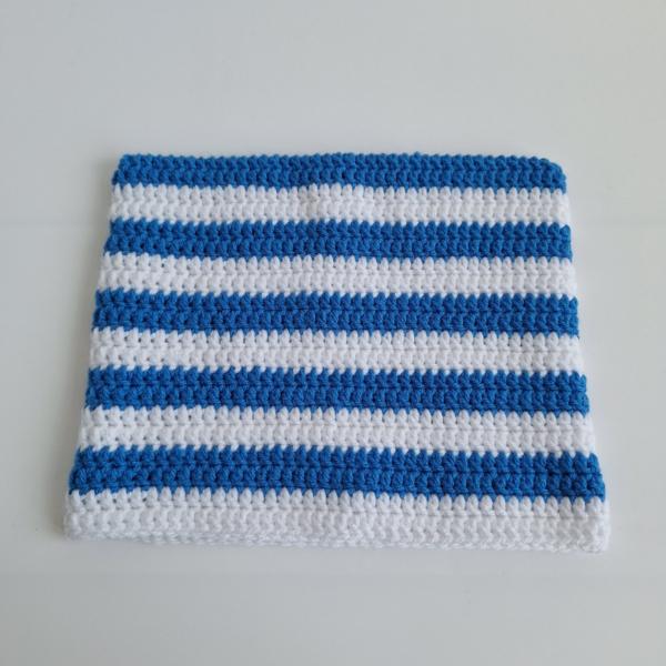 Gehaakte muts | Blauw en wit