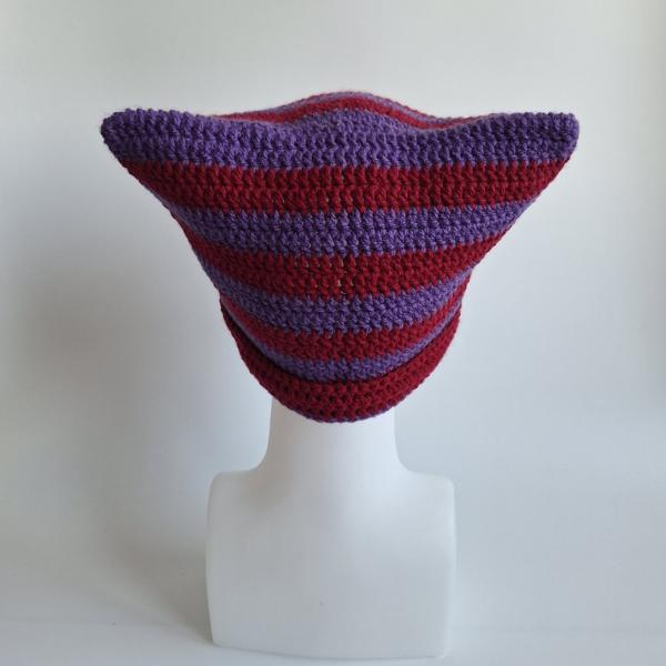 Gehaakte muts | Paars en wijnrood