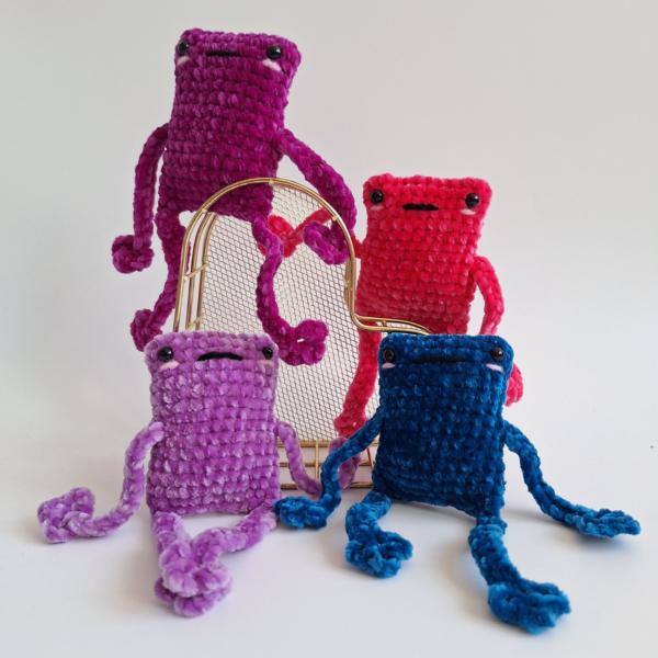 Gehaakte knuffel 'Petrol kikker'