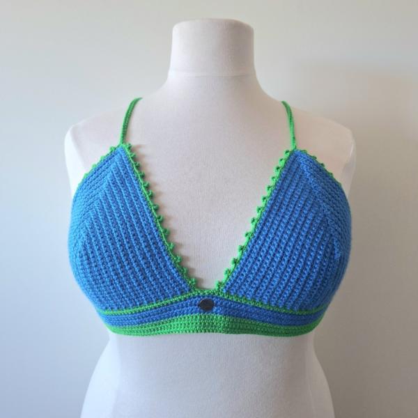 Gehaakt topje | Blauw en groen