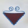 Thumbnail for Gehaakte bandana | Wijnrood en blauw