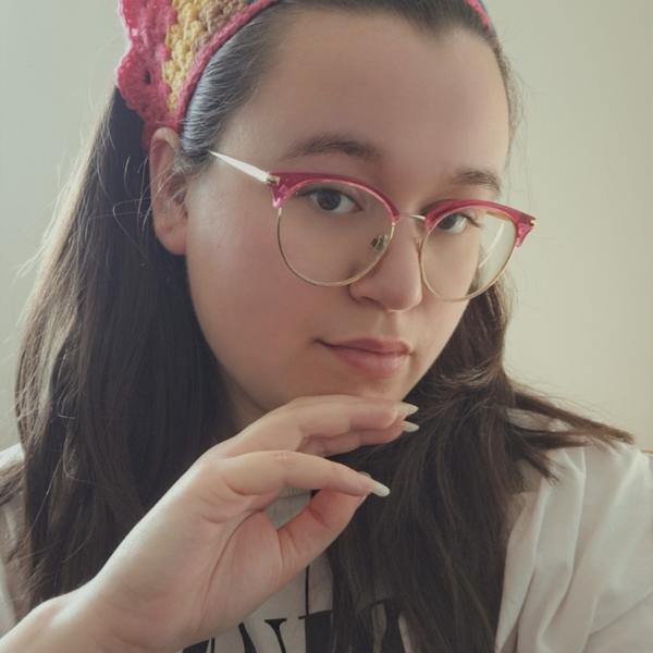 Gehaakte bandana | Turquoise, petrol, lichtbruin, geel en knalroze