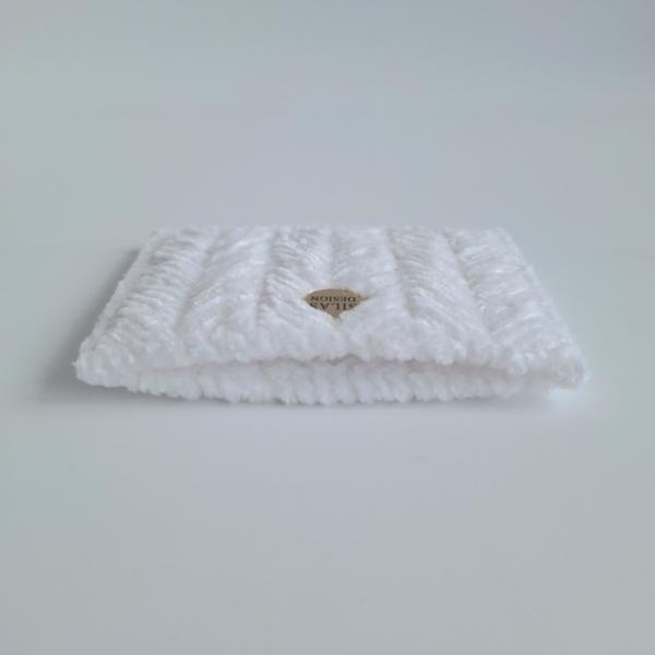 Geweven pasjeshouder | Wit velvet look