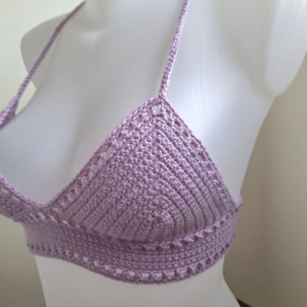 Gehaakt topje 'Boho top lila'