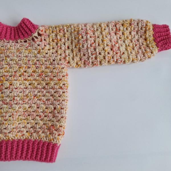 Gehaakt baby vestje | Roze en oranje gemêleerd