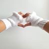 Thumbnail for Gehaakte handschoenen - gehaakte vingerloze handschoenen | Wit