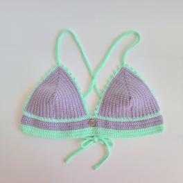 Gehaakt topje | Lila en mintgroen