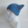 Thumbnail for Gehaakte muts | Blauw en donkergrijs