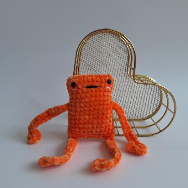 Gehaakte knuffel 'Oranje kikker'