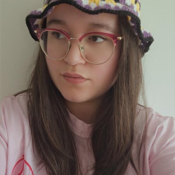 Gehaakte bucket hat | Pride non-binary vlag