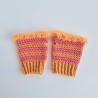 Thumbnail for Gehaakte handschoenen - gehaakte vingerloze handschoenen | Oranje en roze