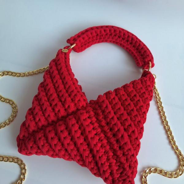 Gehaakte crossbody tas 'Rood'