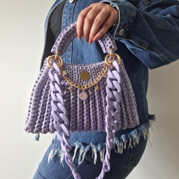 Gehaakte tas Shelly | Glitter lila