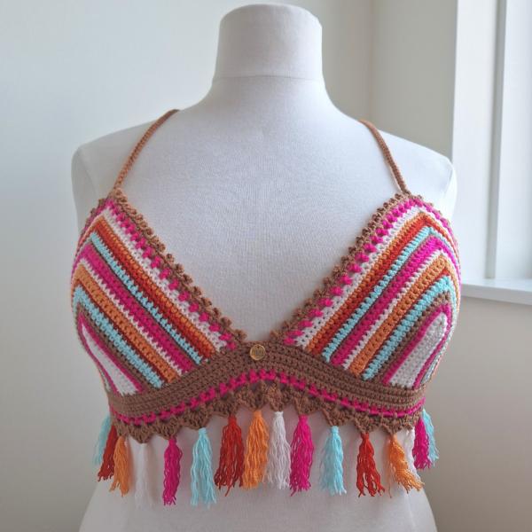 Gehaakt topje 'Gigi top tropisch'