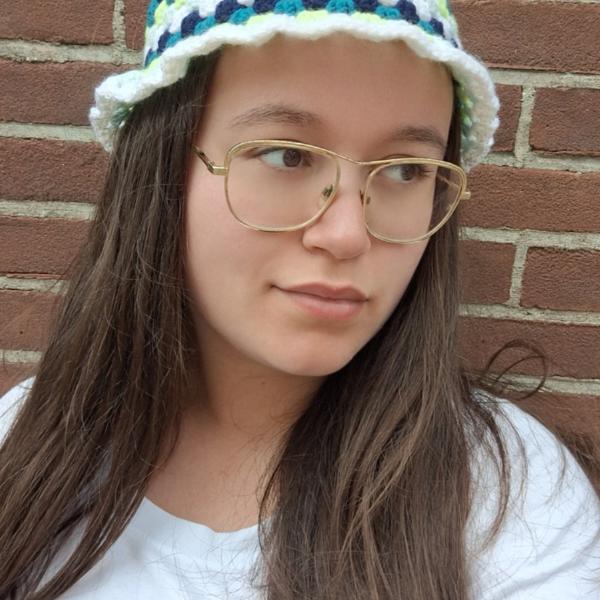 Gehaakte bucket hat 'Kiwi'